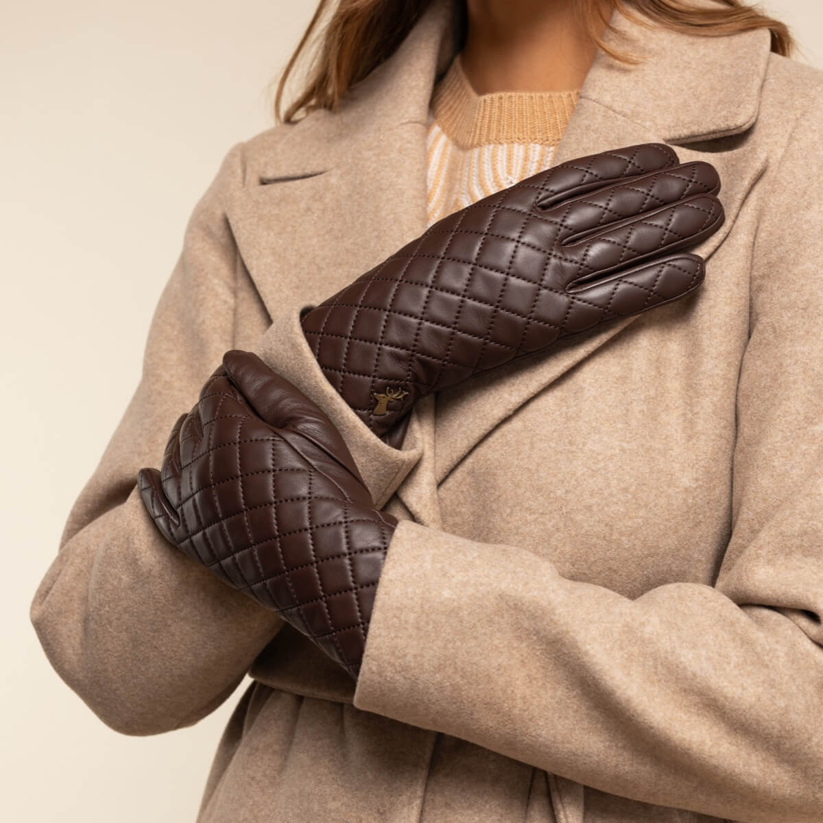 Handmade brown lambskin leather gloves for women with wool lining. Winter gloves. Warm deals gloves. Really soft warm and elegant. Gift for her.