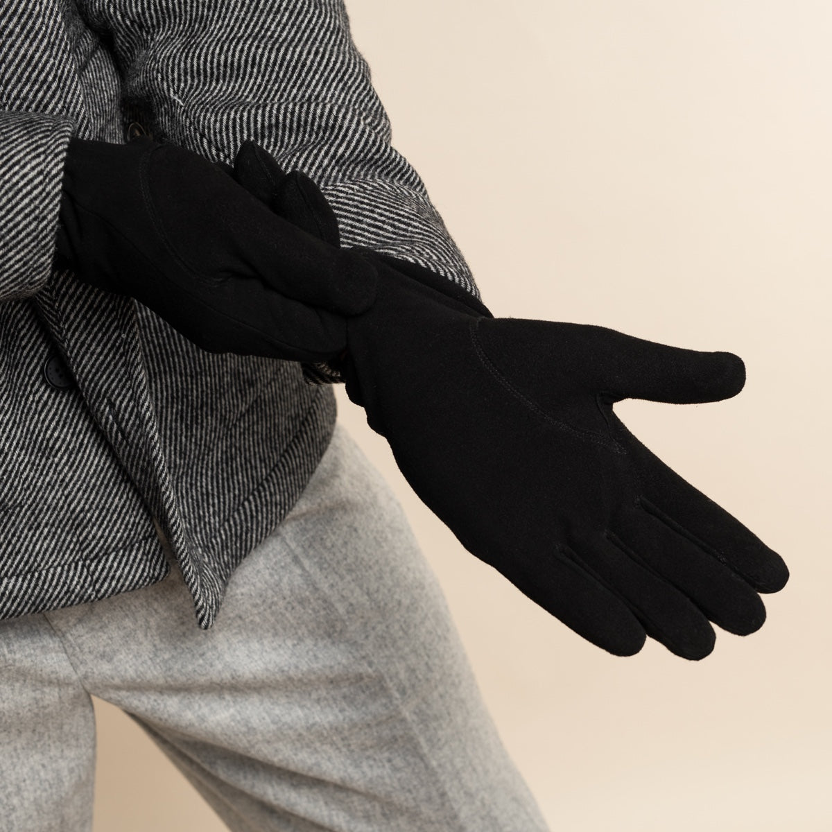 Mens black wool gloves online