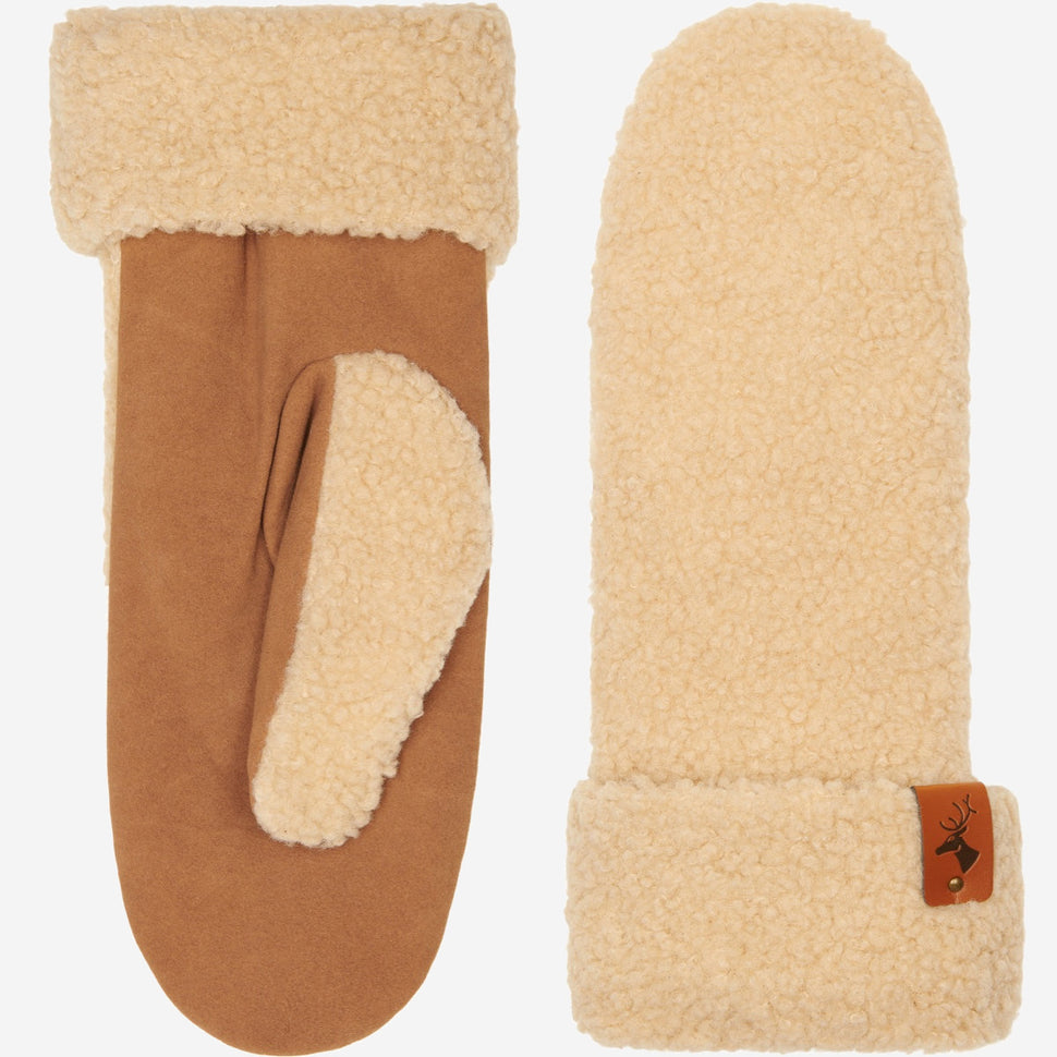 Sophia (beige) - Ultra-soft teddy mittens with warm faux fur lining - Schwartz & von Halen - UK - 2