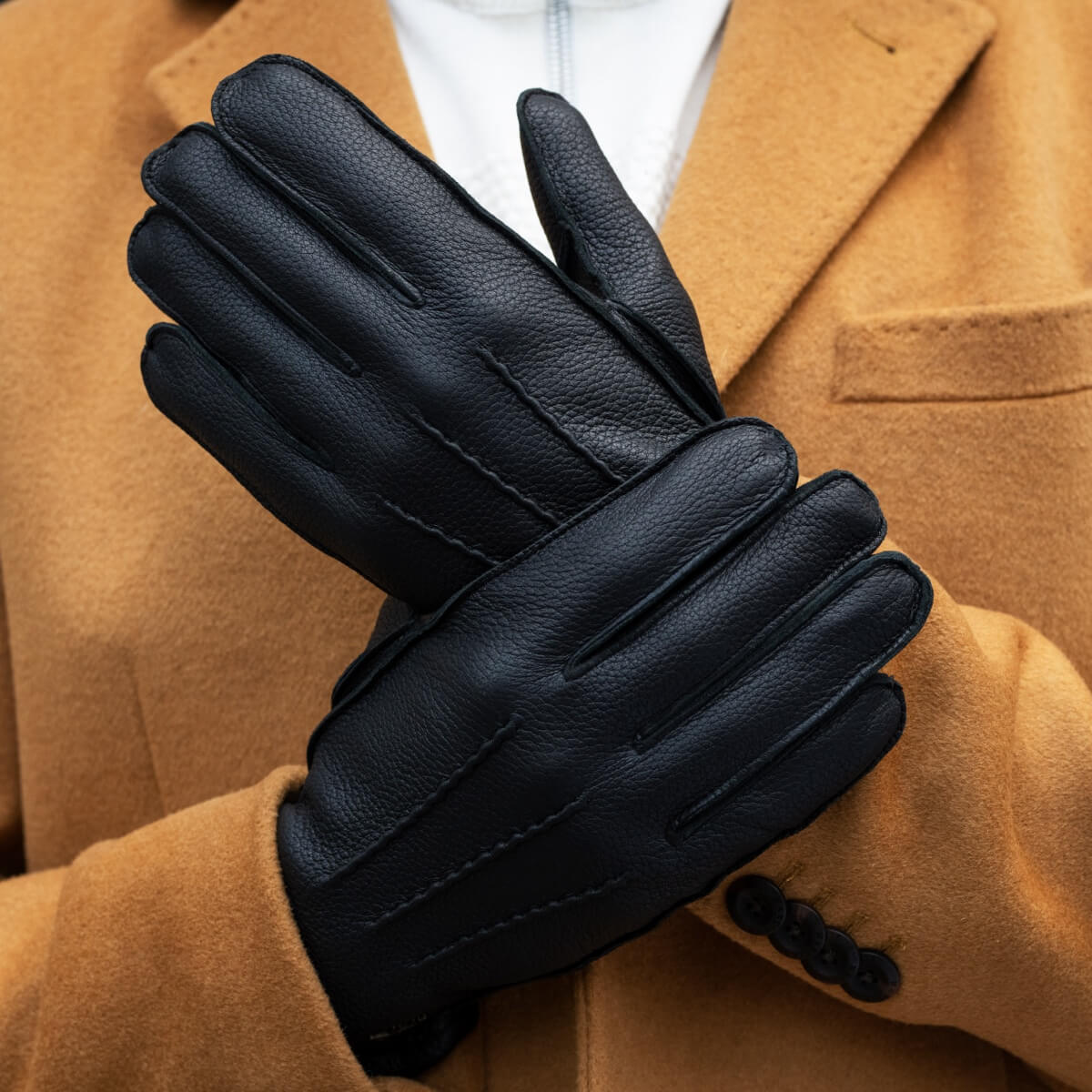 Wool leather shop gloves mens