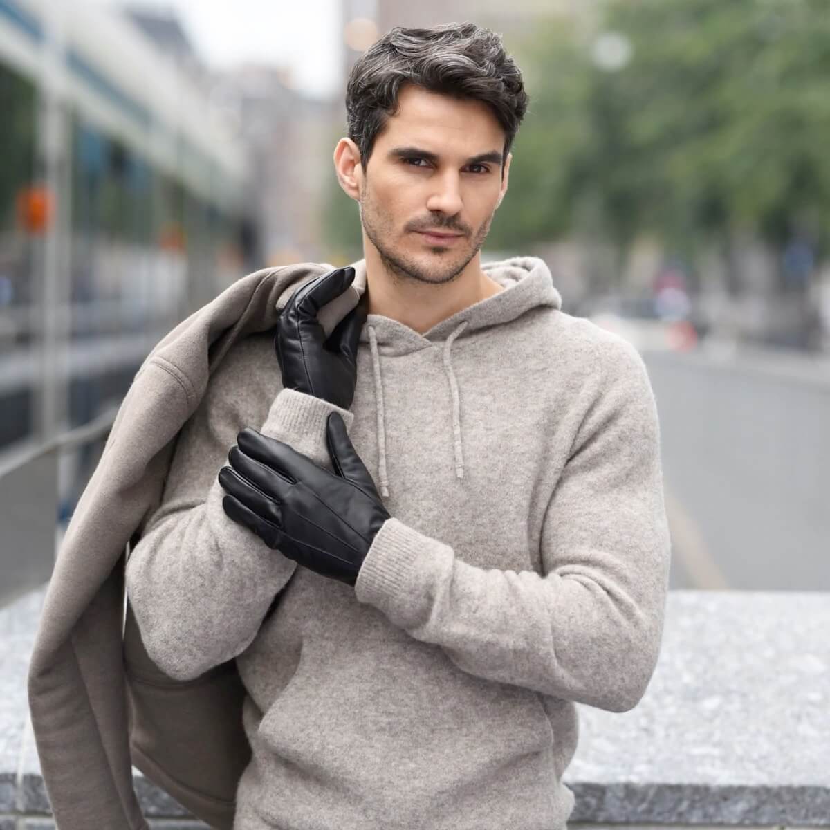 Men's leather sales touchscreen gloves uk